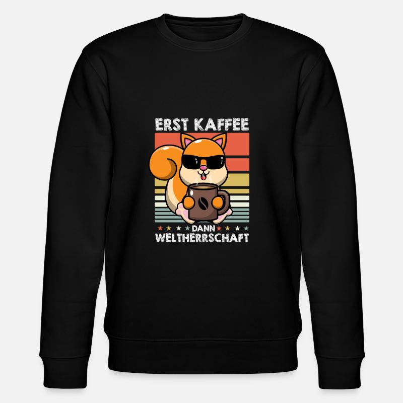 Eichhörnchen Kaffee-Sonnenbrille - Stanley/Stella Unisex Bio-Sweatshirt CHANGER  - Schwarz