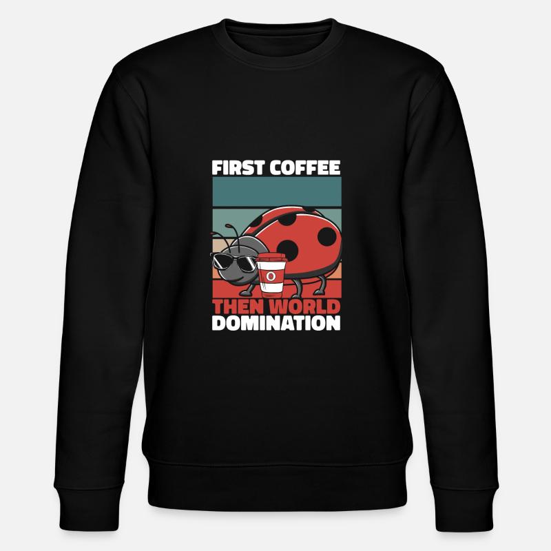 Ladybug Coffee Sunglasses - Stanley/Stella CHANGER Unisex Organic Sweatshirt - black