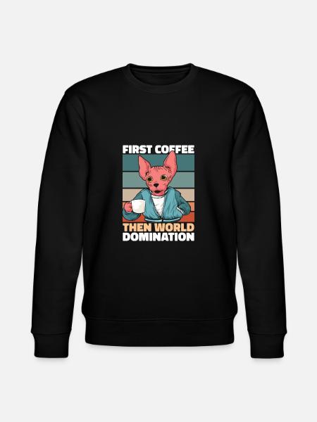 Sphynx Cat Coffee - Stanley/Stella CHANGER Unisex Organic Sweatshirt - black