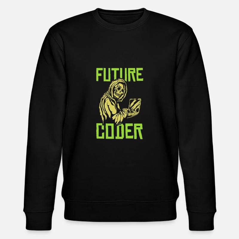 Developer Coder Programmer Skull - Stanley/Stella CHANGER Unisex Organic Sweatshirt - black