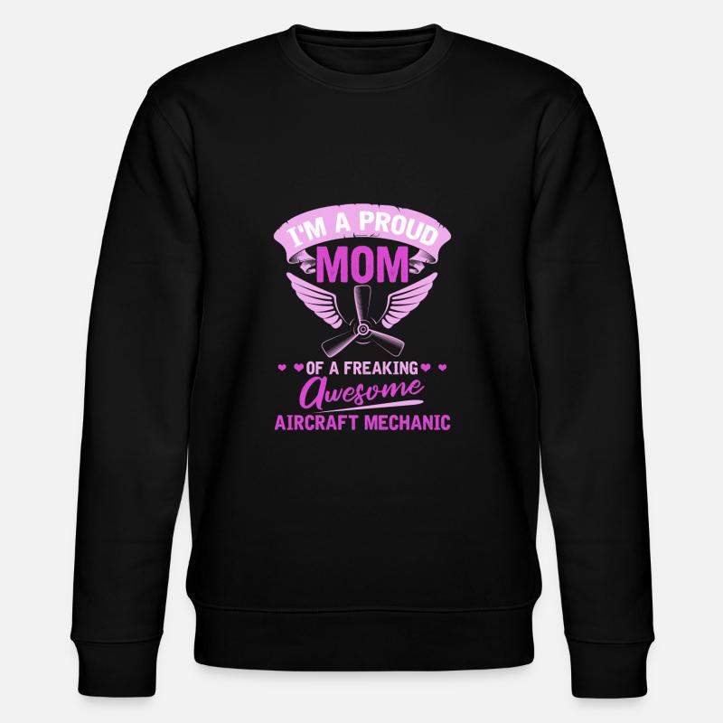 Maman mécanicien d’avion - Sweat bio CHANGER Stanley/Stella Unisexe - noir