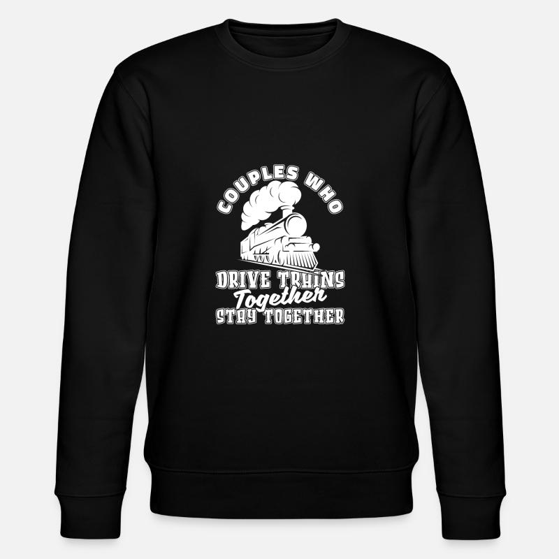Lokführer Zugführer Paar - Stanley/Stella Unisex Bio-Sweatshirt CHANGER - Schwarz