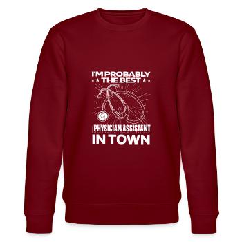 Physician Assistant Stethoscope - Stanley/Stella CHANGER Unisex Organic Sweatshirt - burgundy - Front - Nik (191cm) & Marisol (170cm)