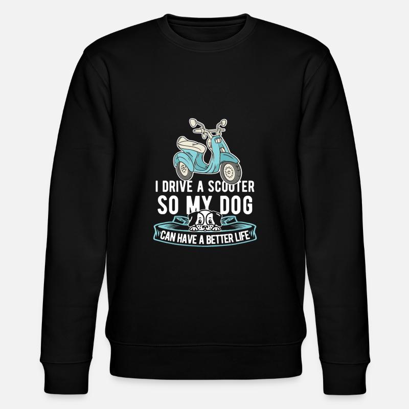 Motorroller Hund - Stanley/Stella Unisex Bio-Sweatshirt CHANGER  - Schwarz