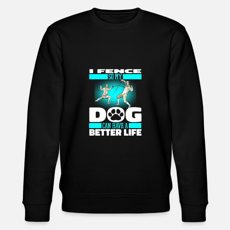 Fechten Fechter Hund - Stanley/Stella Unisex Bio-Sweatshirt CHANGER  - Schwarz