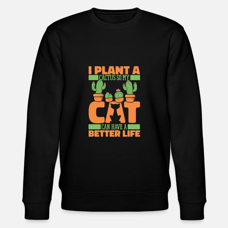 Cactus Chat de jardin - Sweat bio CHANGER Stanley/Stella Unisexe - noir
