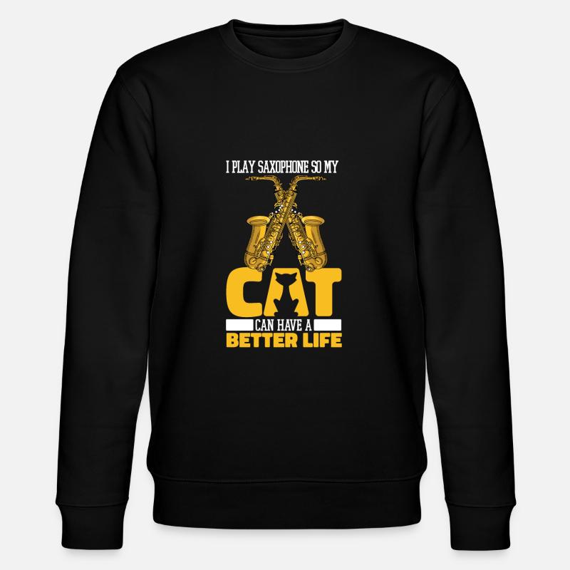 Saxophone Saxophone Cat - Sweat bio CHANGER Stanley/Stella Unisexe - noir