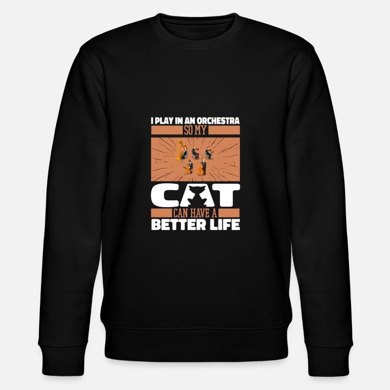 Orchester Katze - Stanley/Stella Unisex Bio-Sweatshirt CHANGER  - Schwarz