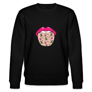 Aloe Vera Tongue - Stanley/Stella CHANGER Unisex Organic Sweatshirt - black - Front - Nik (191cm) & Marisol (170cm)