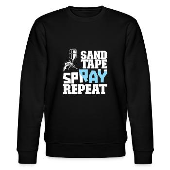 Painter varnisher spraying - Stanley/Stella CHANGER Unisex Organic Sweatshirt - black - Front - Nik (191cm) & Marisol (170cm)