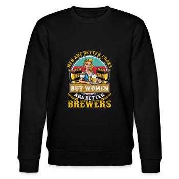 Tasse à bière artisanale - Sweat bio CHANGER Stanley/Stella Unisexe - noir - Devant - Nik (191cm) & Marisol (170cm)