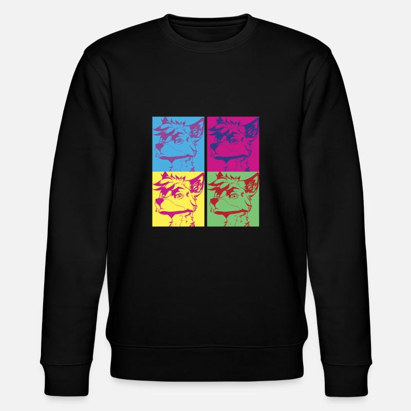 Furry Fandom Fursuits Pop Art - Stanley/Stella Unisex Bio-Sweatshirt CHANGER  - Schwarz