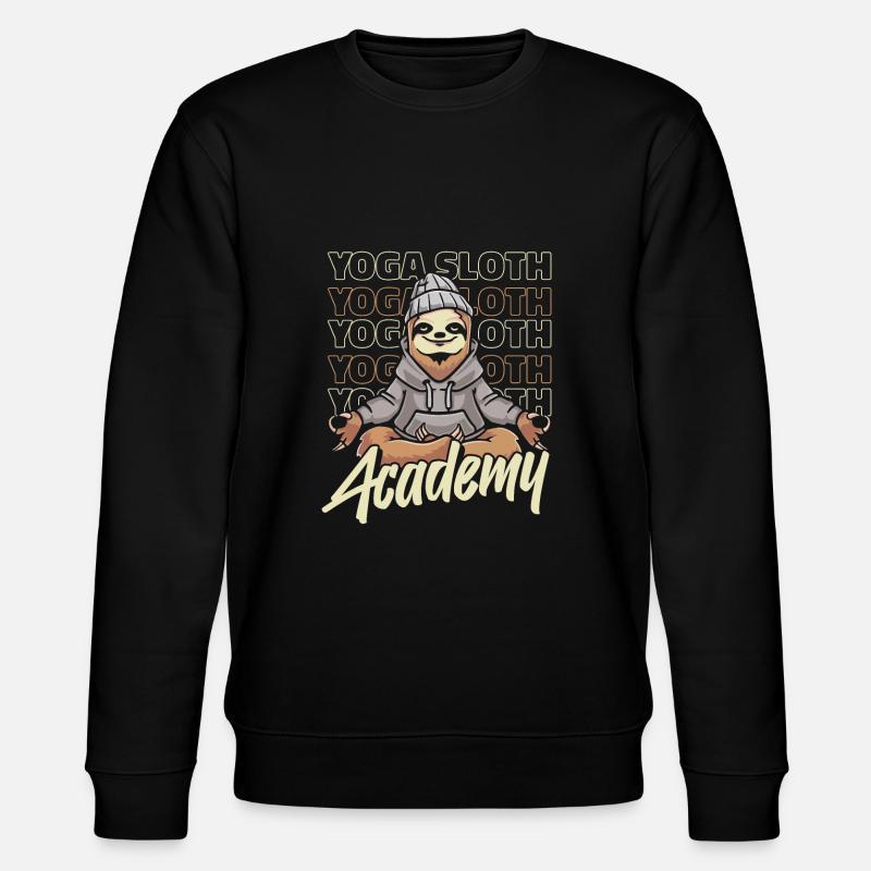 Sloth Academy Sloth Yoga - Stanley/Stella CHANGER Unisex Organic Sweatshirt - black