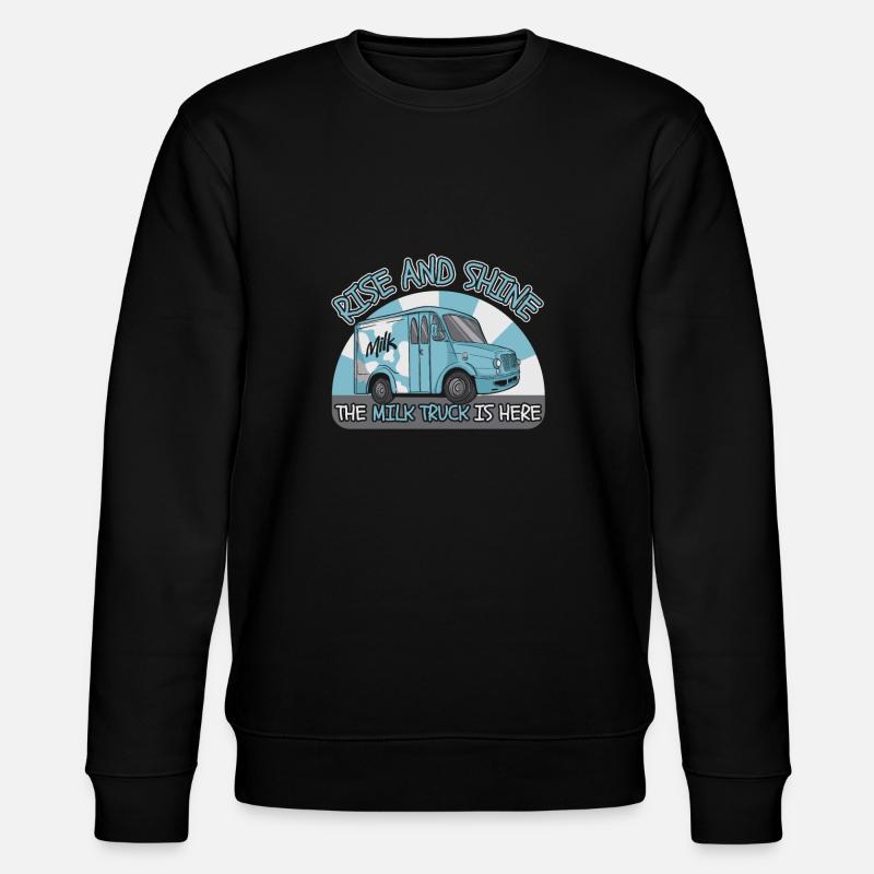 Kuh Milch Cool Milchwagen - Stanley/Stella Unisex Bio-Sweatshirt CHANGER  - Schwarz
