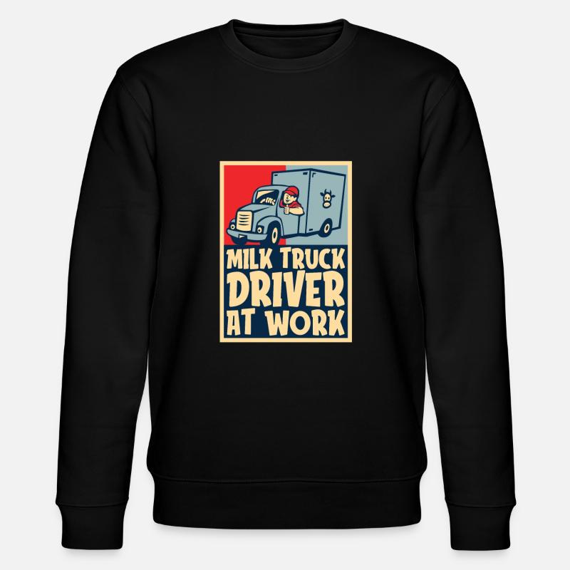 Kuh Milch Treiber Milchwagen - Stanley/Stella Unisex Bio-Sweatshirt CHANGER  - Schwarz