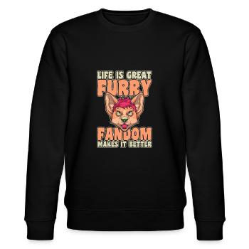 Furry Fandom Fursuits Life - Sweat bio CHANGER Stanley/Stella Unisexe - noir - Devant - Nik (191cm) & Marisol (170cm)