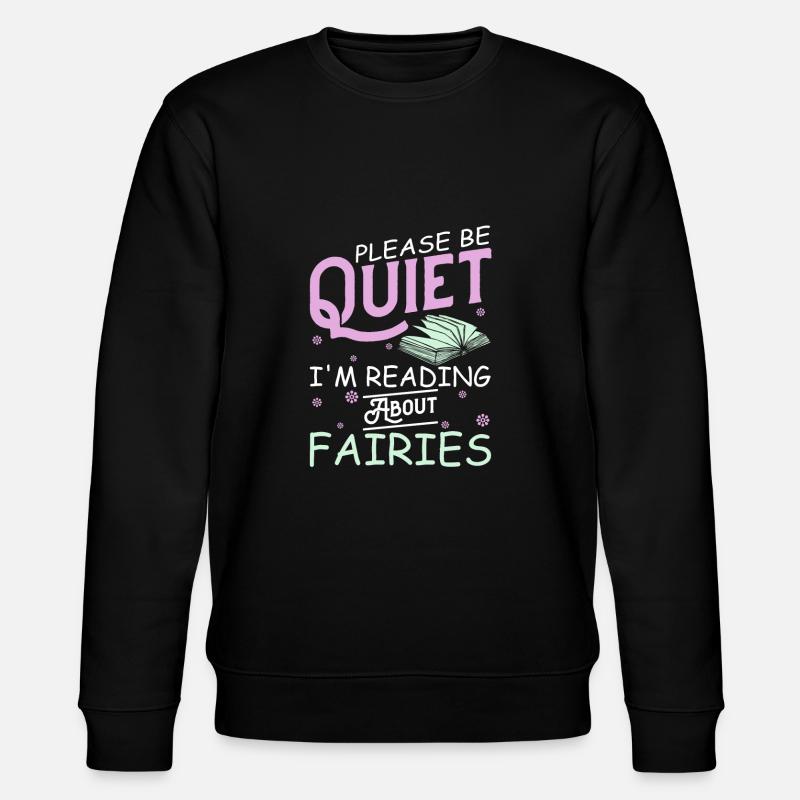 Buch Leseratte Bücherwurm Buchfee - Stanley/Stella Unisex Bio-Sweatshirt CHANGER  - Schwarz