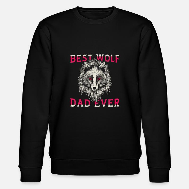 Wolf Papa Papa Wolf - Stanley/Stella Unisex Bio-Sweatshirt CHANGER - Schwarz
