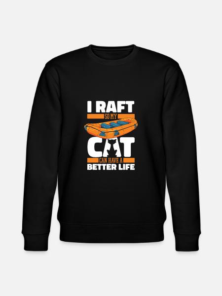 Rafting Cat - Stanley/Stella CHANGER Unisex Organic Sweatshirt - black