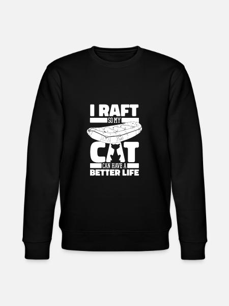 Rafting Cat - Stanley/Stella CHANGER Unisex Organic Sweatshirt - black
