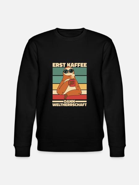 Faultier Kaffee - Stanley/Stella Unisex Bio-Sweatshirt CHANGER  - Schwarz