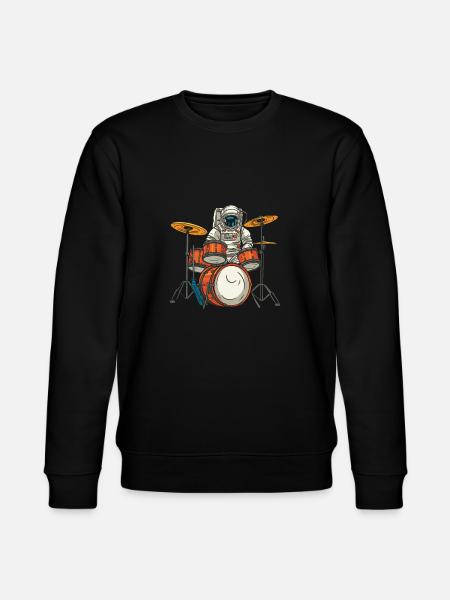 Drums Drummer Drummer Astronaut - Stanley/Stella CHANGER Unisex Organic Sweatshirt - black
