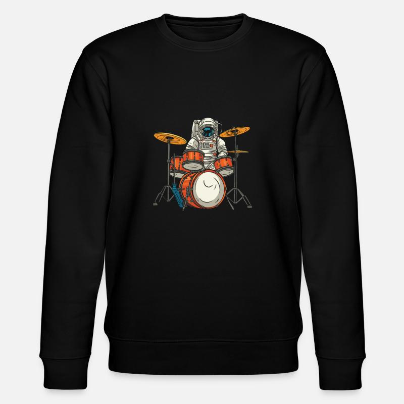 Drums Drummer Drummer Astronaut - Stanley/Stella CHANGER Unisex Organic Sweatshirt - black
