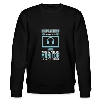Notruf Leitstelle Einsatzzentrale Sarkastisch - Stanley/Stella Unisex Bio-Sweatshirt CHANGER  - Schwarz - Vorne - Nik (191cm) & Marisol (170cm)