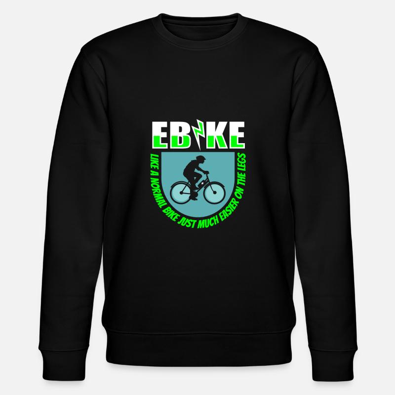 E Bike Elektrorad Cool - Stanley/Stella Unisex Bio-Sweatshirt CHANGER  - Schwarz