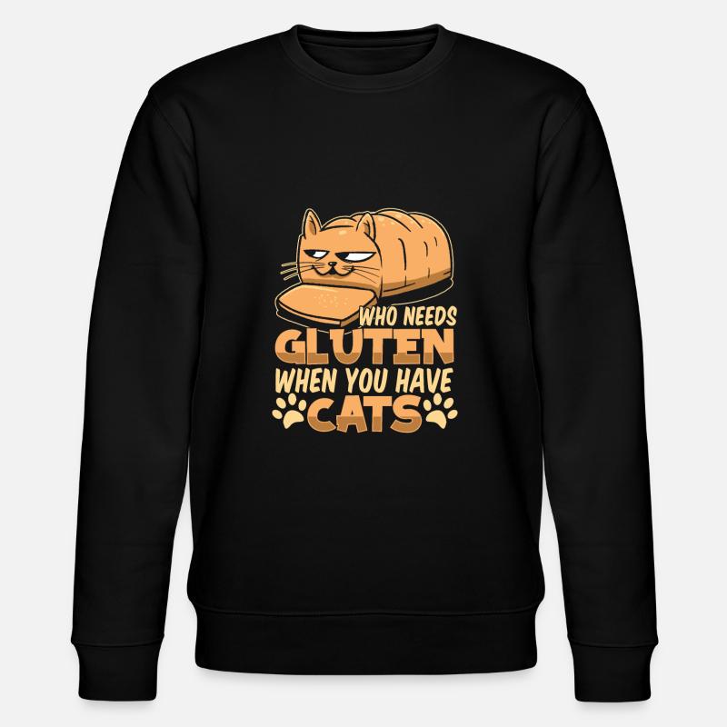 Chat sans gluten - Sweat bio CHANGER Stanley/Stella Unisexe - noir