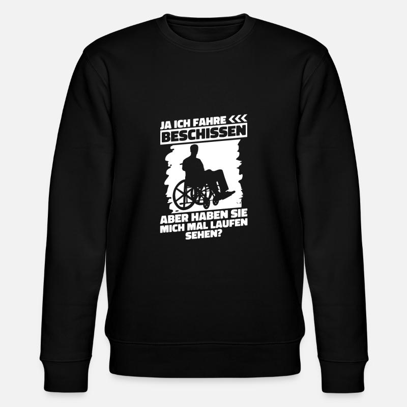 Rollstuhl Rollstuhlfahrer Lustig - Stanley/Stella Unisex Bio-Sweatshirt CHANGER  - Schwarz
