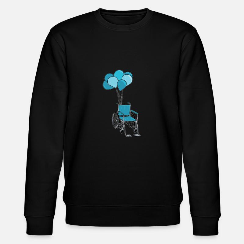 Rollstuhl Rollstuhlfahrer Ballons - Stanley/Stella Unisex Bio-Sweatshirt CHANGER  - Schwarz