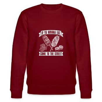 Corndog de rue - Sweat bio CHANGER Stanley/Stella Unisexe - bordeaux - Devant - Nik (191cm) & Marisol (170cm)
