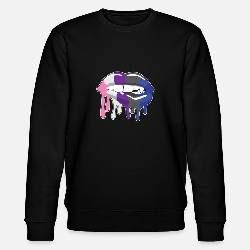 Genderfluide Lippen - Stanley/Stella Unisex Bio-Sweatshirt CHANGER  - Schwarz