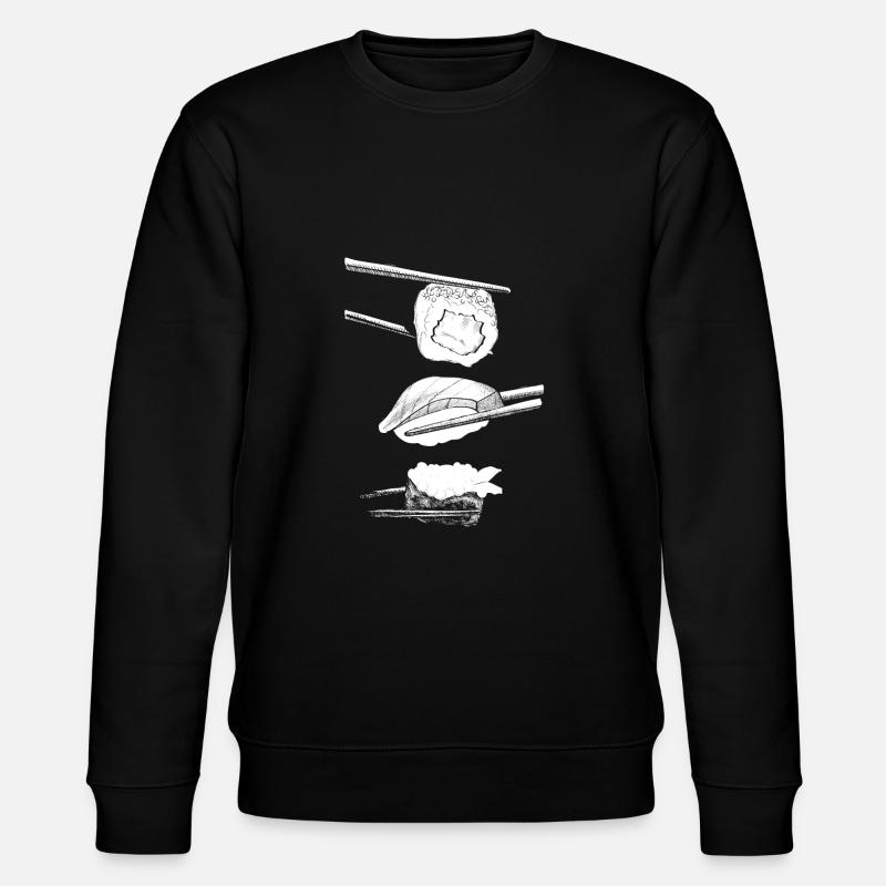 Sushi Essstäbchen - Stanley/Stella Unisex Bio-Sweatshirt CHANGER  - Schwarz