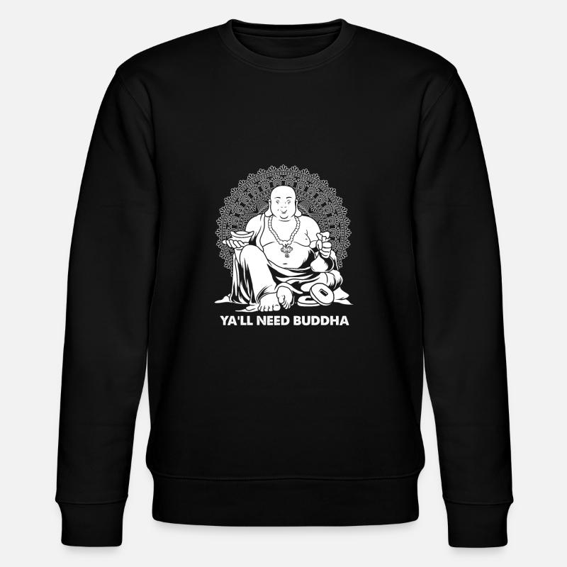 Buddha Buddhist Witzig - Stanley/Stella Unisex Bio-Sweatshirt CHANGER  - Schwarz