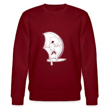 Wing Surf Wing Foil - Stanley/Stella CHANGER Unisex Organic Sweatshirt - burgundy - Front - Nik (191cm) & Marisol (170cm)