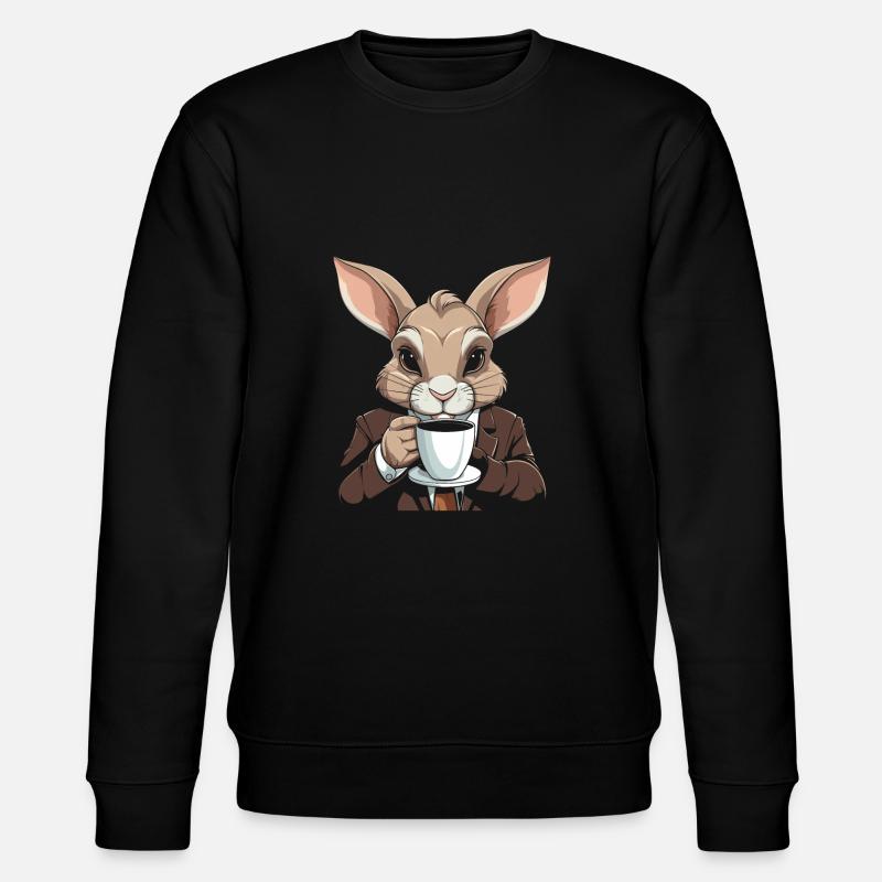 Bunny Rabbit Coffee - Stanley/Stella CHANGER Unisex Organic Sweatshirt - black