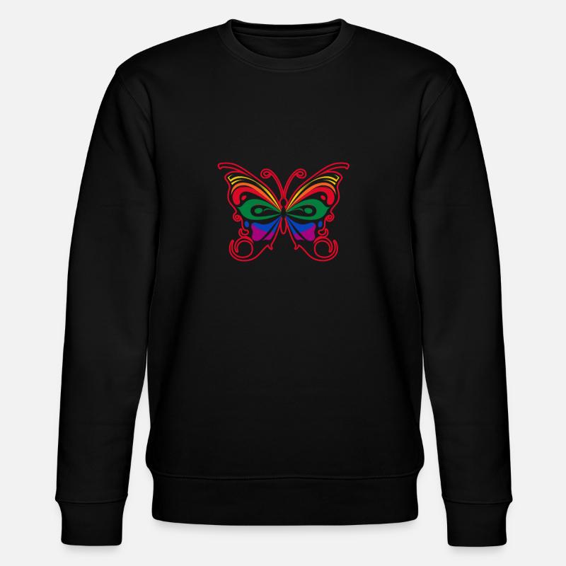 Papillon Arc-en-ciel Tribal Papillon - Sweat bio CHANGER Stanley/Stella Unisexe - noir