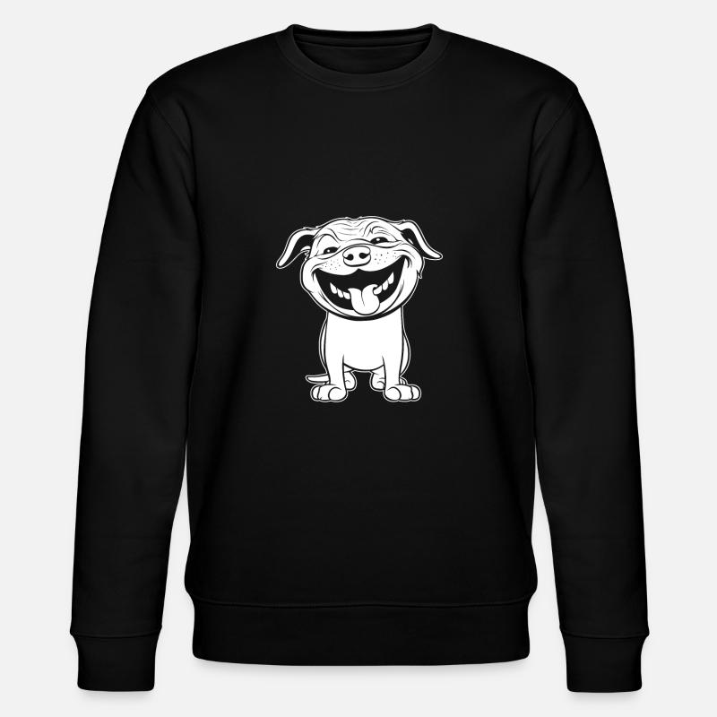 Mops Hund Lächeln - Stanley/Stella Unisex Bio-Sweatshirt CHANGER  - Schwarz