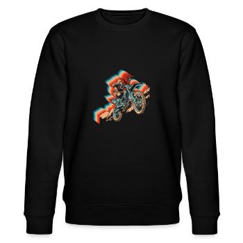 Mx Motocross Dirt Bike - Stanley/Stella Unisex Bio-Sweatshirt CHANGER  - Schwarz - Vorne - Nik (191cm) & Marisol (170cm)