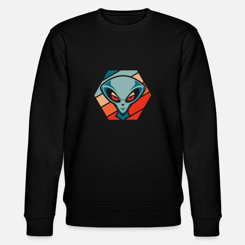 Alien Außerirdischer - Stanley/Stella Unisex Bio-Sweatshirt CHANGER  - Schwarz
