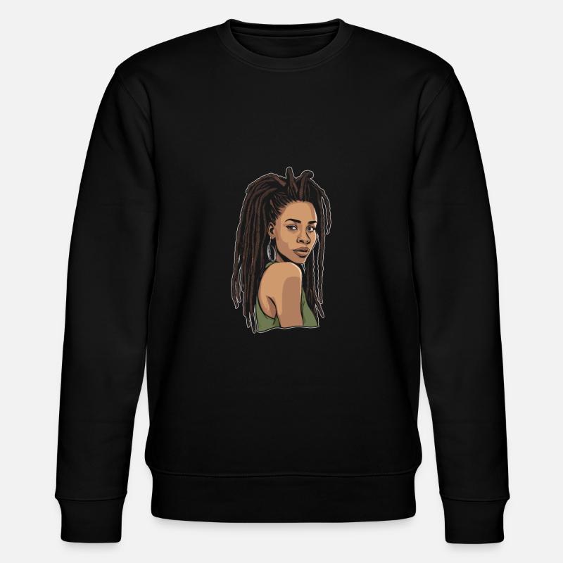 Dreadlocks de cheveux Rasta Dreads - Sweat bio CHANGER Stanley/Stella Unisexe - noir