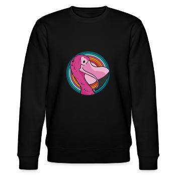 Flamingo - Stanley/Stella Unisex Bio-Sweatshirt CHANGER  - Schwarz - Vorne - Nik (191cm) & Marisol (170cm)