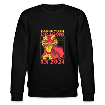 Jahr Des Drachen 2024 - Stanley/Stella Unisex Bio-Sweatshirt CHANGER  - Schwarz - Vorne - Nik (191cm) & Marisol (170cm)