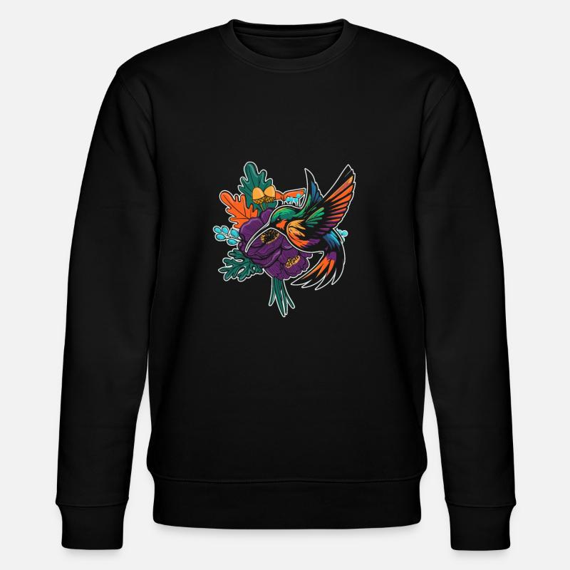 Colibri Fleur Oiseau - Sweat bio CHANGER Stanley/Stella Unisexe - noir