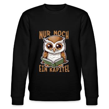 Buch Bücherwurm Eule Leseratte Lesen Bibliothek - Stanley/Stella Unisex Bio-Sweatshirt CHANGER  - Schwarz - Vorne - Nik (191cm) & Marisol (170cm)