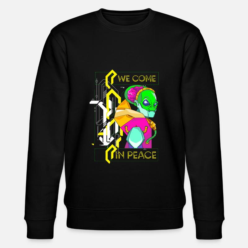 Future Retro Synthwave Scifi - Stanley/Stella CHANGER Unisex Organic Sweatshirt - black