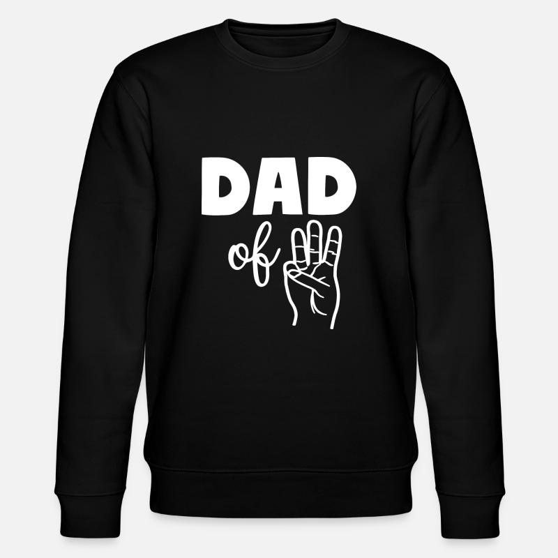 Dad of Three 3 Dad - Stanley/Stella Unisex Bio-Sweatshirt CHANGER - Schwarz