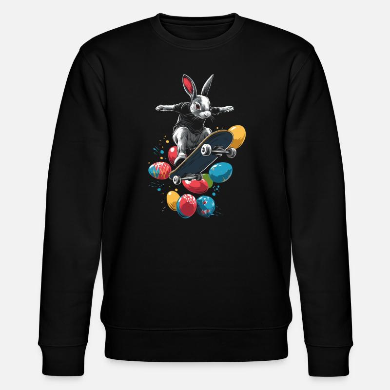 Lapin de Pâques Skateboard - Sweat bio CHANGER Stanley/Stella Unisexe - noir